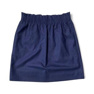 J. Crew Skirt Women’s 00 Navy Paperbag Waist Preppy Wool Blend Office Minimalist